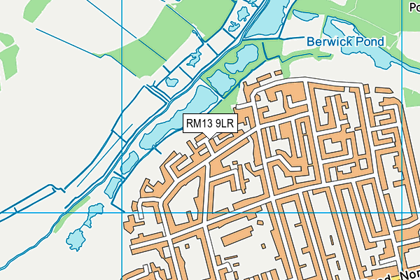 RM13 9LR map - OS VectorMap District (Ordnance Survey)