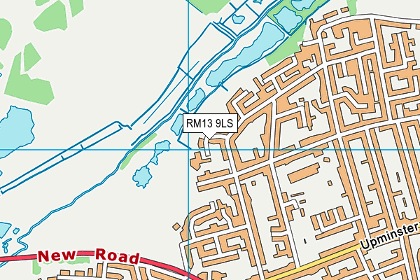 RM13 9LS map - OS VectorMap District (Ordnance Survey)