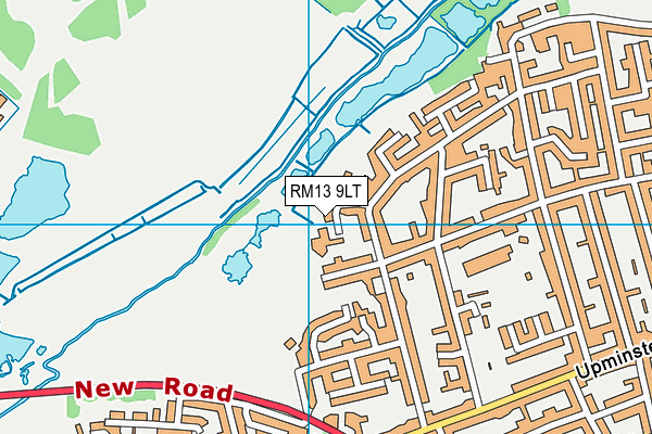 RM13 9LT map - OS VectorMap District (Ordnance Survey)