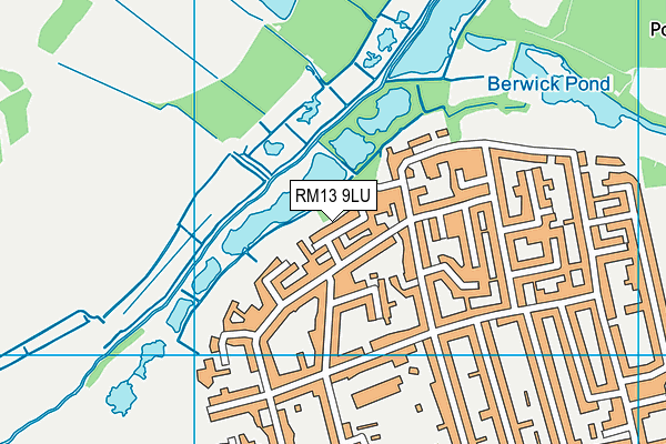 RM13 9LU map - OS VectorMap District (Ordnance Survey)