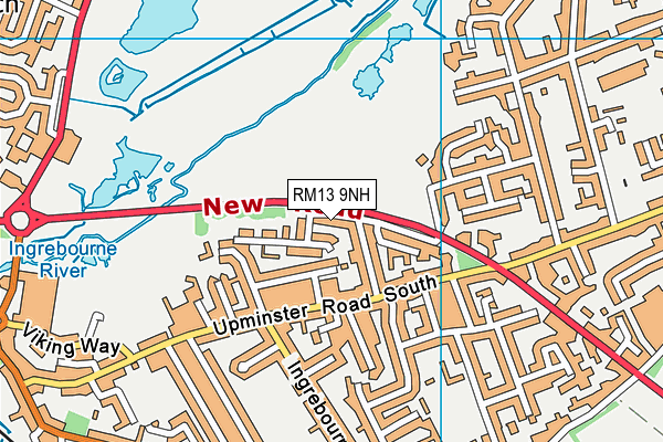 RM13 9NH map - OS VectorMap District (Ordnance Survey)