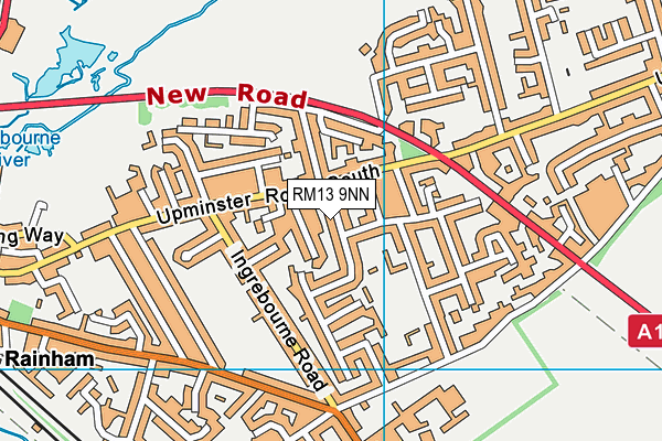 RM13 9NN map - OS VectorMap District (Ordnance Survey)
