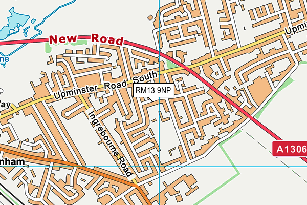 RM13 9NP map - OS VectorMap District (Ordnance Survey)
