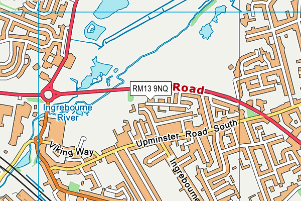 RM13 9NQ map - OS VectorMap District (Ordnance Survey)