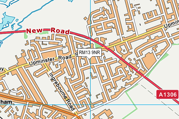 RM13 9NR map - OS VectorMap District (Ordnance Survey)