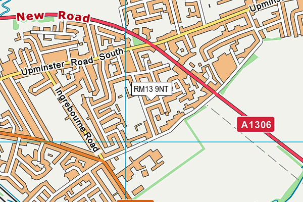RM13 9NT map - OS VectorMap District (Ordnance Survey)