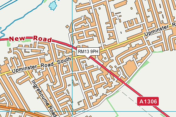 RM13 9PH map - OS VectorMap District (Ordnance Survey)