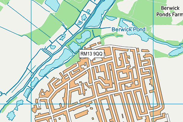 RM13 9QQ map - OS VectorMap District (Ordnance Survey)