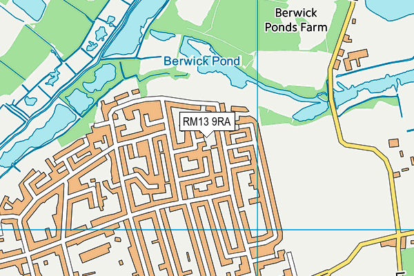 RM13 9RA map - OS VectorMap District (Ordnance Survey)