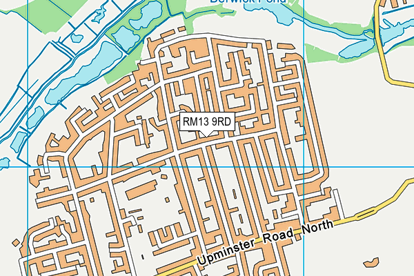 RM13 9RD map - OS VectorMap District (Ordnance Survey)
