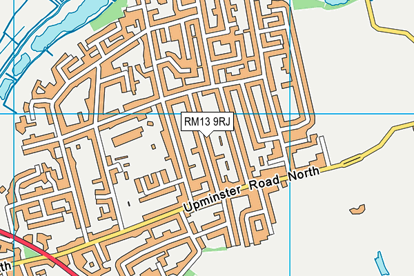 RM13 9RJ map - OS VectorMap District (Ordnance Survey)
