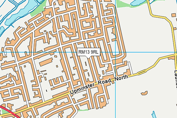 RM13 9RL map - OS VectorMap District (Ordnance Survey)