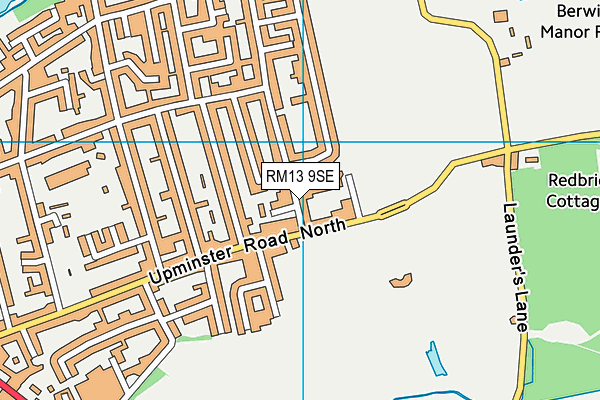 RM13 9SE map - OS VectorMap District (Ordnance Survey)