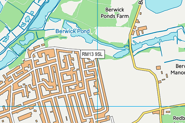 RM13 9SL map - OS VectorMap District (Ordnance Survey)