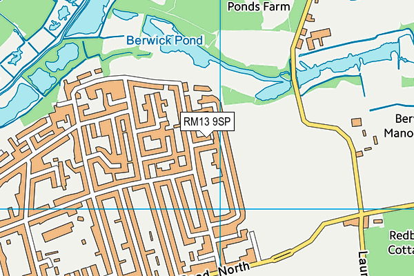 RM13 9SP map - OS VectorMap District (Ordnance Survey)