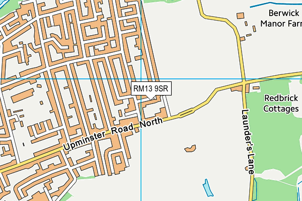 RM13 9SR map - OS VectorMap District (Ordnance Survey)