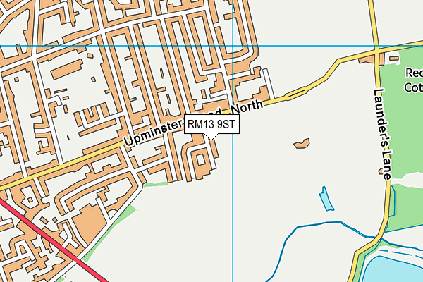 RM13 9ST map - OS VectorMap District (Ordnance Survey)