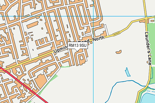 RM13 9SU map - OS VectorMap District (Ordnance Survey)