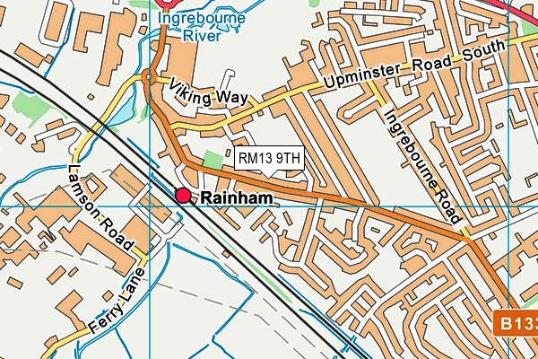RM13 9TH map - OS VectorMap District (Ordnance Survey)