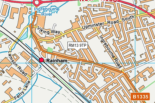 RM13 9TP map - OS VectorMap District (Ordnance Survey)