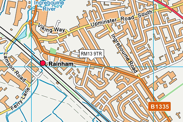 RM13 9TR map - OS VectorMap District (Ordnance Survey)