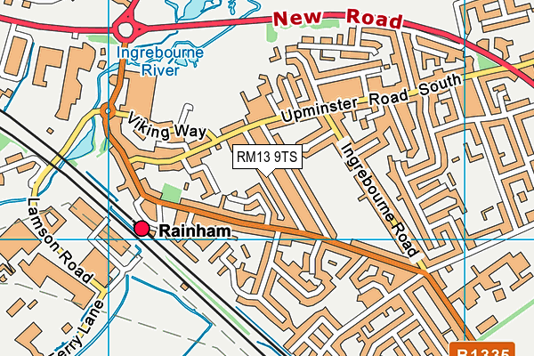 RM13 9TS map - OS VectorMap District (Ordnance Survey)