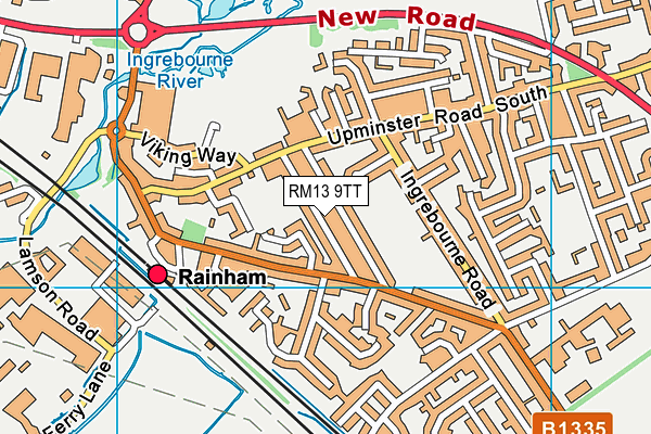 RM13 9TT map - OS VectorMap District (Ordnance Survey)