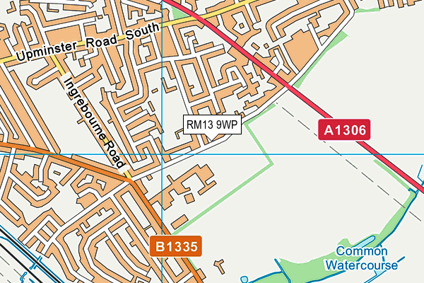 RM13 9WP map - OS VectorMap District (Ordnance Survey)