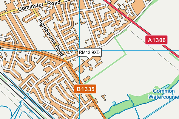 Harris Rainham Sixth Form map (RM13 9XD) - OS VectorMap District (Ordnance Survey)