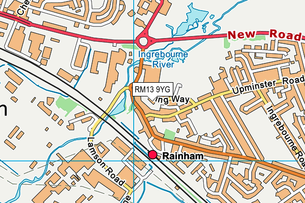 Rainham Leisure Centre map (RM13 9YG) - OS VectorMap District (Ordnance Survey)