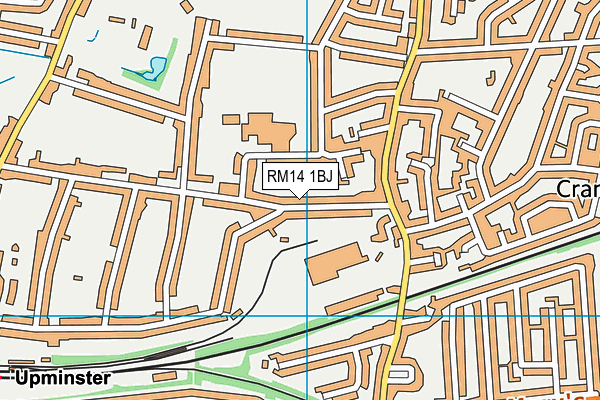 RM14 1BJ map - OS VectorMap District (Ordnance Survey)