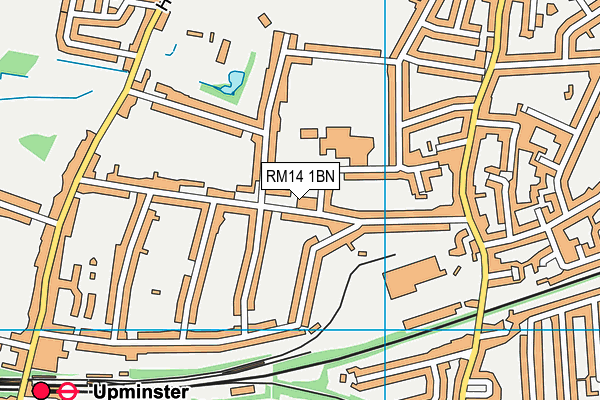 RM14 1BN map - OS VectorMap District (Ordnance Survey)