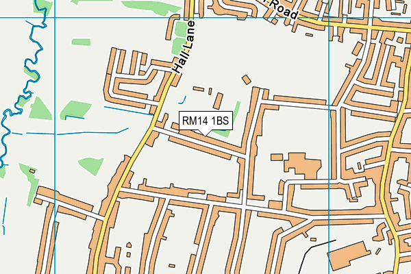 RM14 1BS map - OS VectorMap District (Ordnance Survey)