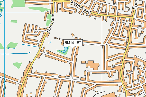 Upminster Hall Sports Association map (RM14 1BT) - OS VectorMap District (Ordnance Survey)