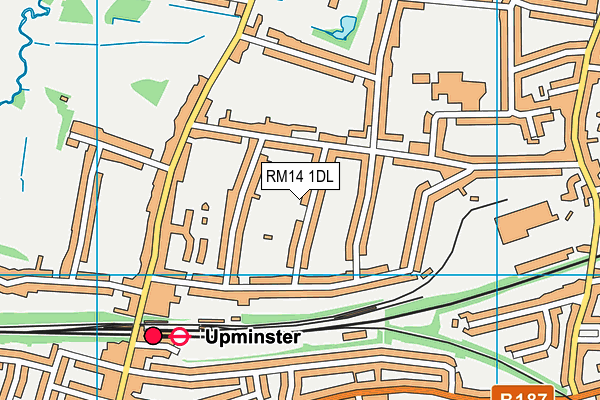 RM14 1DL map - OS VectorMap District (Ordnance Survey)