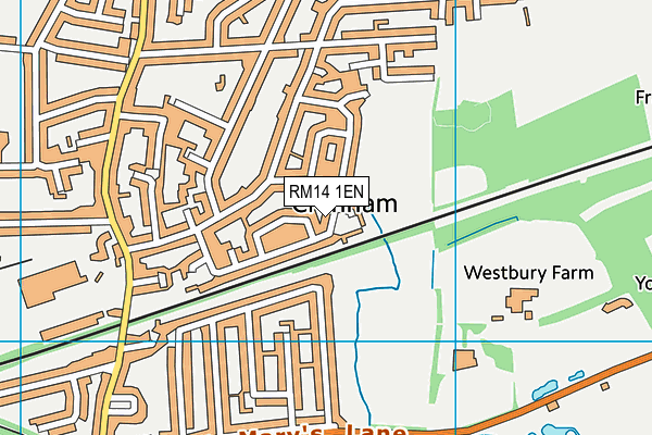 RM14 1EN map - OS VectorMap District (Ordnance Survey)