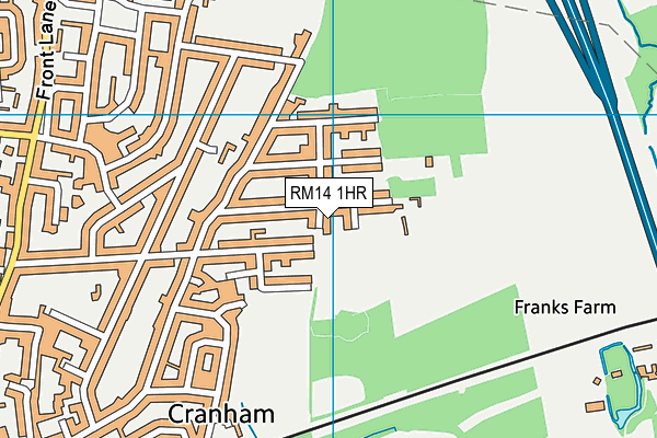 RM14 1HR map - OS VectorMap District (Ordnance Survey)