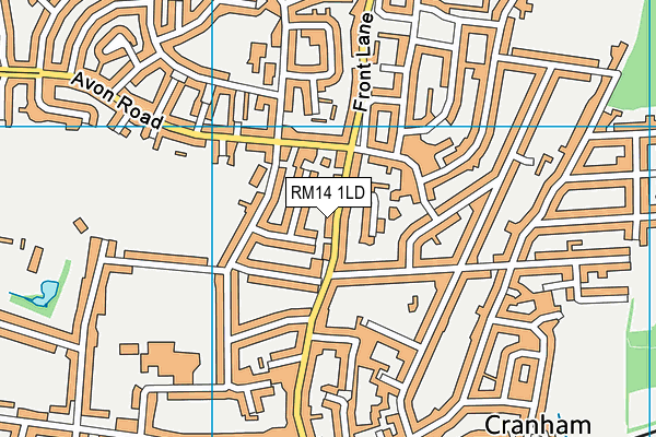 RM14 1LD map - OS VectorMap District (Ordnance Survey)