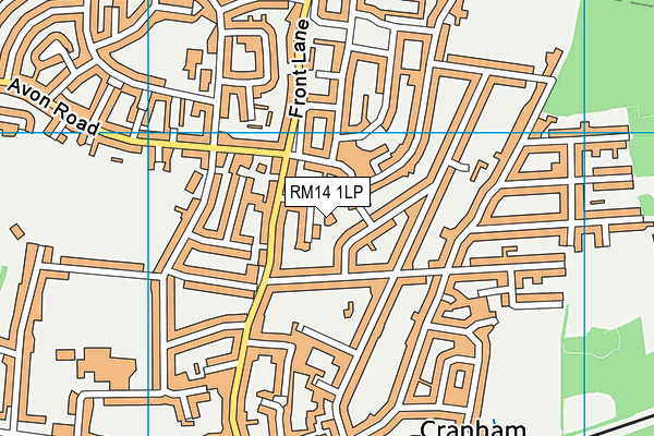 RM14 1LP map - OS VectorMap District (Ordnance Survey)