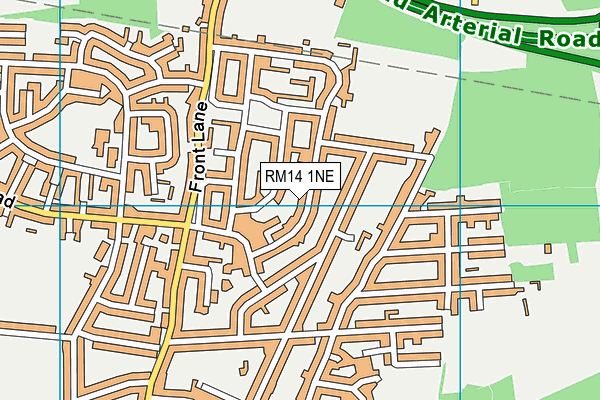 RM14 1NE map - OS VectorMap District (Ordnance Survey)