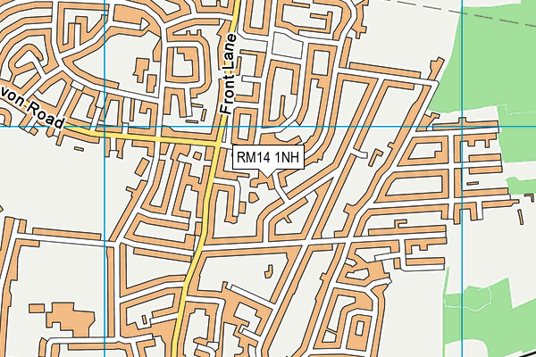 RM14 1NH map - OS VectorMap District (Ordnance Survey)
