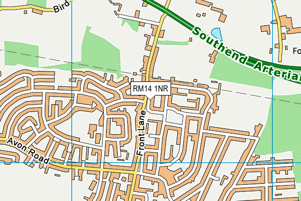 RM14 1NR map - OS VectorMap District (Ordnance Survey)