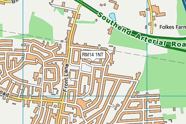 RM14 1NT map - OS VectorMap District (Ordnance Survey)