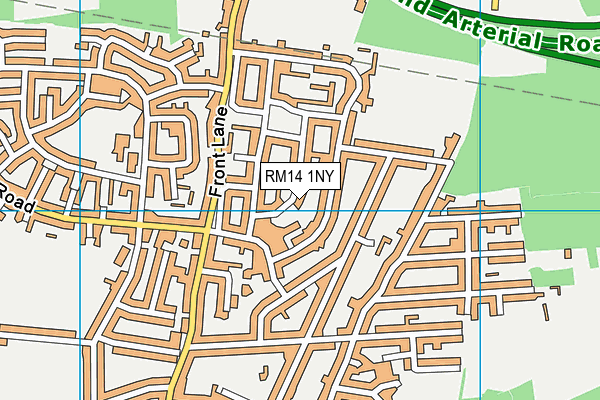 RM14 1NY map - OS VectorMap District (Ordnance Survey)