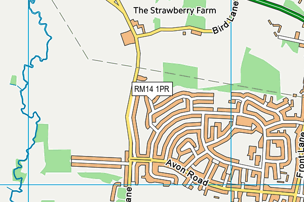 RM14 1PR map - OS VectorMap District (Ordnance Survey)