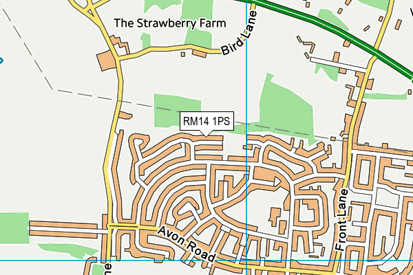 RM14 1PS map - OS VectorMap District (Ordnance Survey)