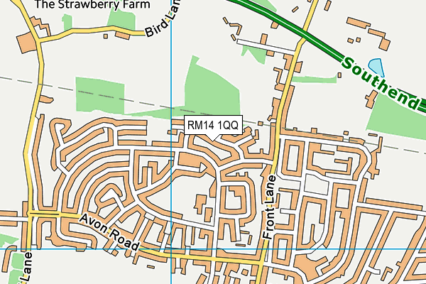 RM14 1QQ map - OS VectorMap District (Ordnance Survey)