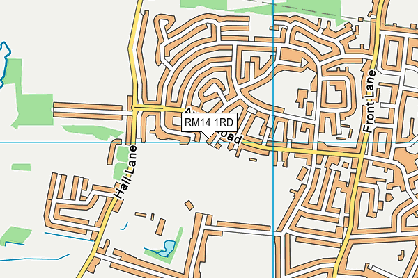 RM14 1RD map - OS VectorMap District (Ordnance Survey)