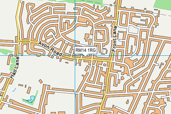 RM14 1RG map - OS VectorMap District (Ordnance Survey)