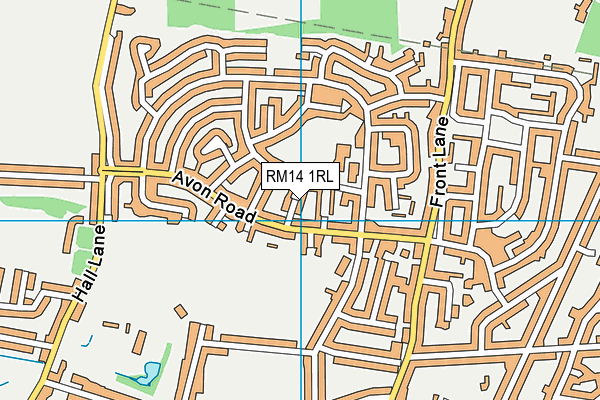 RM14 1RL map - OS VectorMap District (Ordnance Survey)